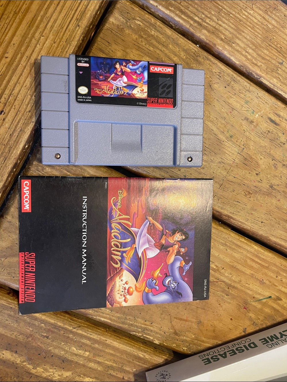 Super Nintendo Aladdin Game Cartridge & Manual